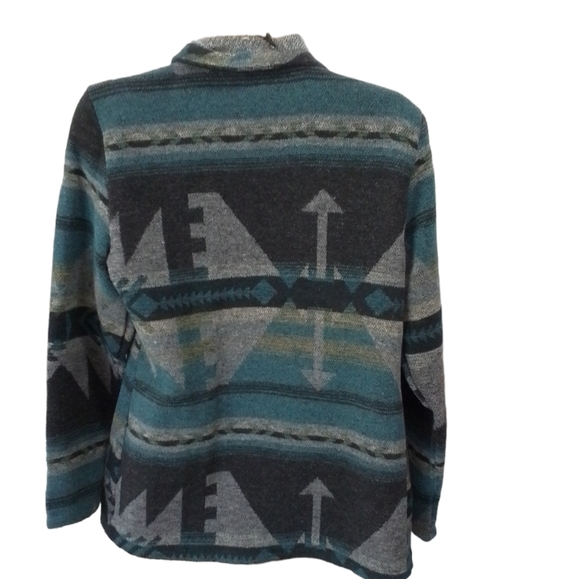 Aztec Geometric Pattern Open Wool Cardigan - Picture 5 of 13